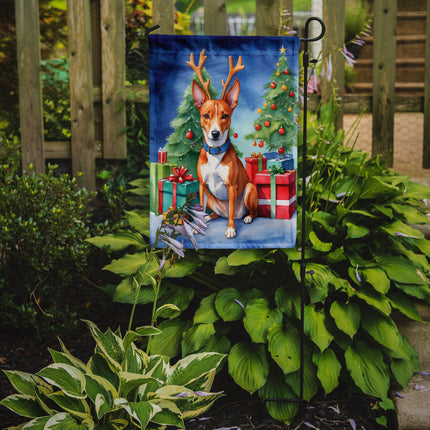 Basenji Christmas Reindeer Garden Flag-1