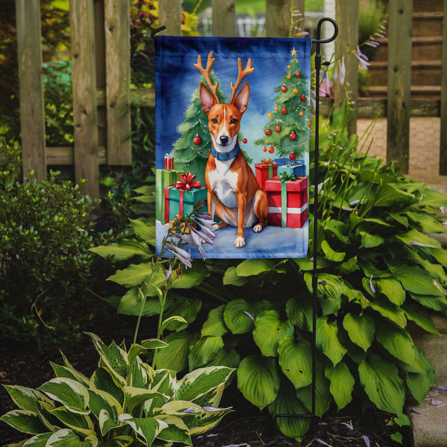 Basenji Christmas Reindeer Garden Flag-1