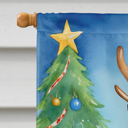 Manchester Terrier Christmas Reindeer House Flag-2
