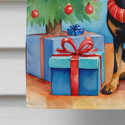 Manchester Terrier Christmas Reindeer House Flag-3