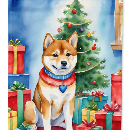Shiba Inu Christmas Reindeer House Flag-0