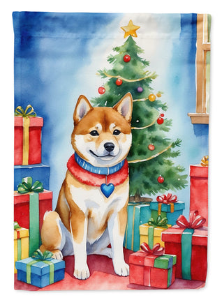 Shiba Inu Christmas Reindeer House Flag-0