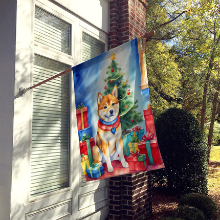 Shiba Inu Christmas Reindeer House Flag-1