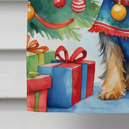 Yorkshire Terrier Yorkie Christmas Reindeer House Flag-3
