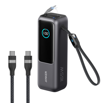 Anker Laptop Power Bank (25K, 165W, Built-In and Retractable Cables)