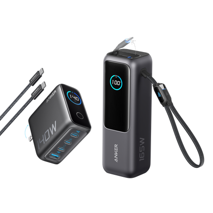 Anker Laptop Power Bank (25K, 165W, Built-In and Retractable Cables)
