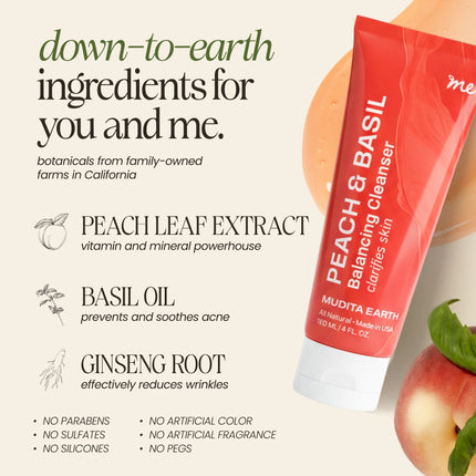Peach & Basil Balancing Face Cleanser