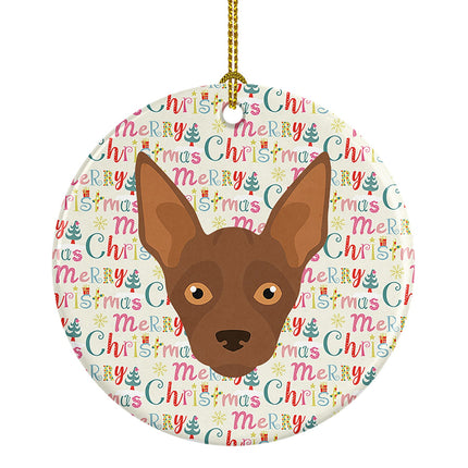 Abyssinian Sand Terrier Merry Christmas Ceramic Ornament-0