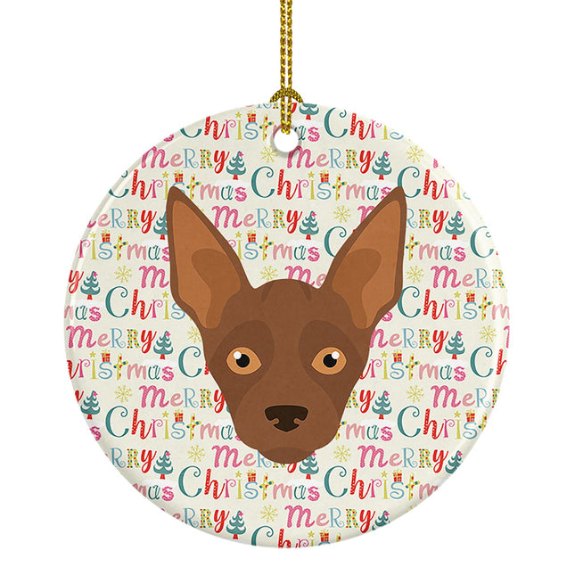 Abyssinian Sand Terrier Merry Christmas Ceramic Ornament-0