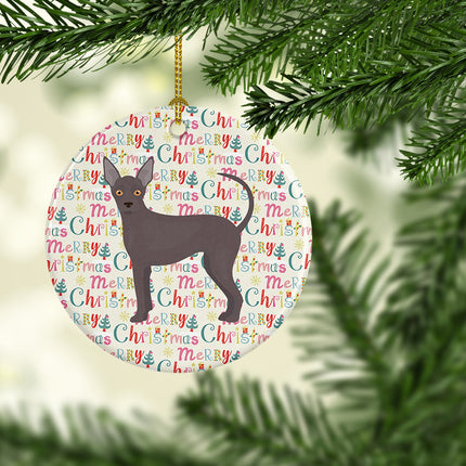 Abyssinian Sand Terrier Merry Christmas Ceramic Ornament-1