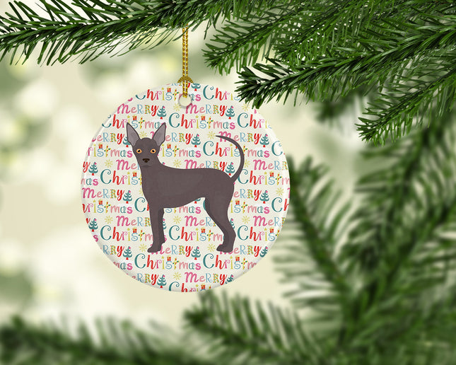 Abyssinian Sand Terrier Merry Christmas Ceramic Ornament-1