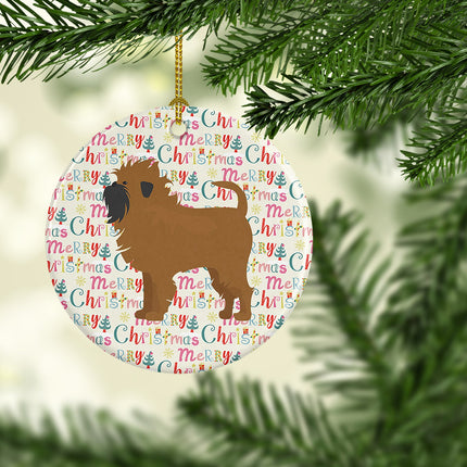 Affenpinscher #1 Merry Christmas Ceramic Ornament-1