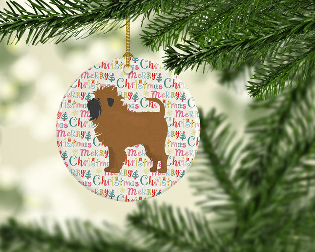 Affenpinscher #1 Merry Christmas Ceramic Ornament-1