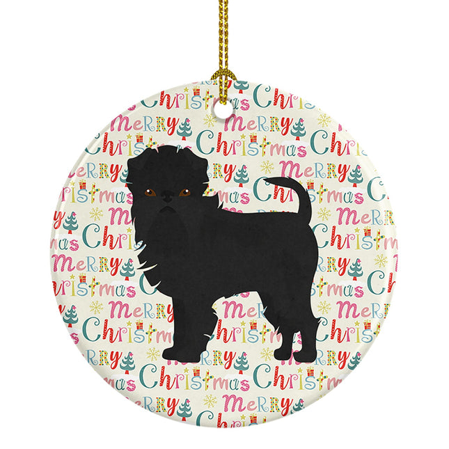 Affenpinscher #2 Merry Christmas Ceramic Ornament-0