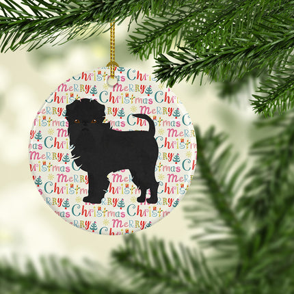 Affenpinscher #2 Merry Christmas Ceramic Ornament-1