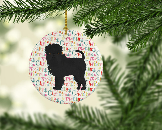 Affenpinscher #2 Merry Christmas Ceramic Ornament-1