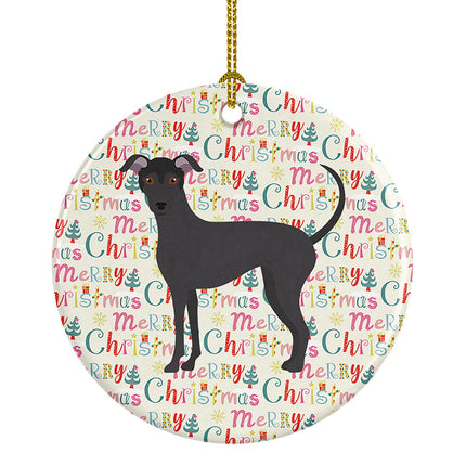 Argentine Pila Dog Merry Christmas Ceramic Ornament-0