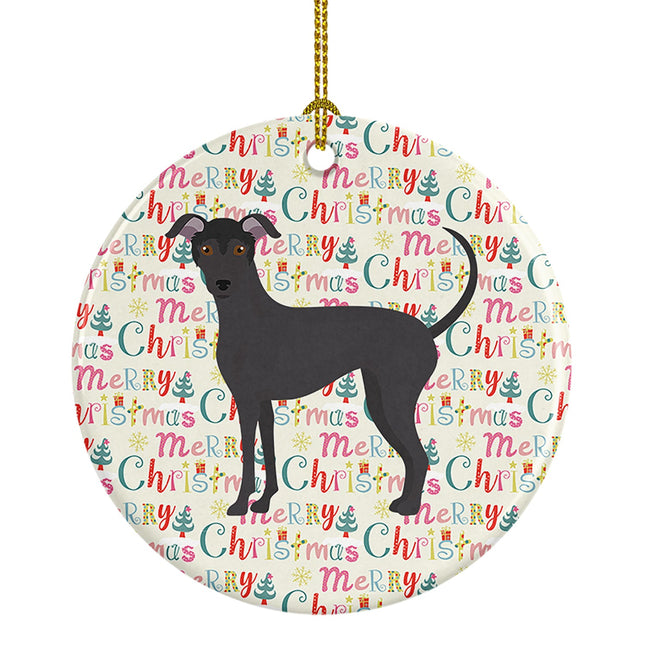 Argentine Pila Dog Merry Christmas Ceramic Ornament-0