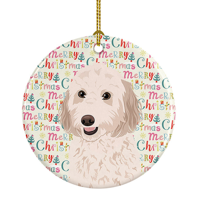 Doodle Cream #1 Christmas Ceramic Ornament-0
