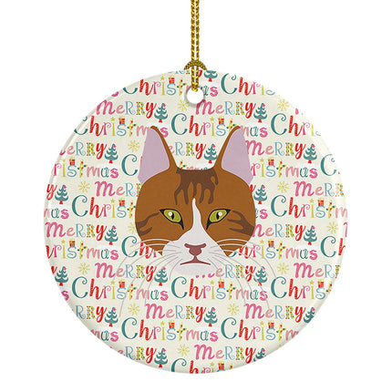 Aegean Cat Christmas Ceramic Ornament-0