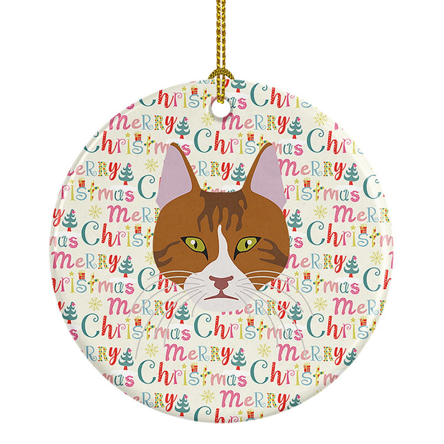 Aegean Cat Christmas Ceramic Ornament-0