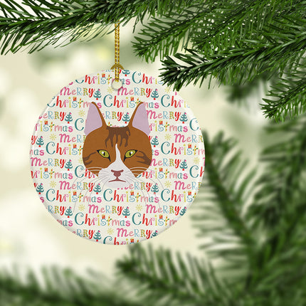 Aegean Cat Christmas Ceramic Ornament-1