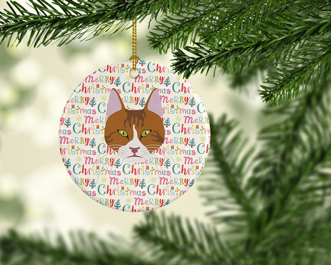 Aegean Cat Christmas Ceramic Ornament-1