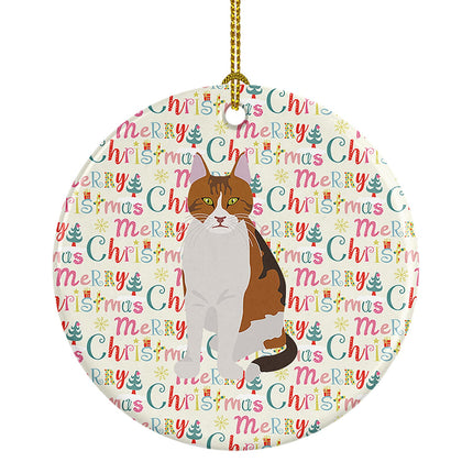 Aegean Cat Christmas Ceramic Ornament-0
