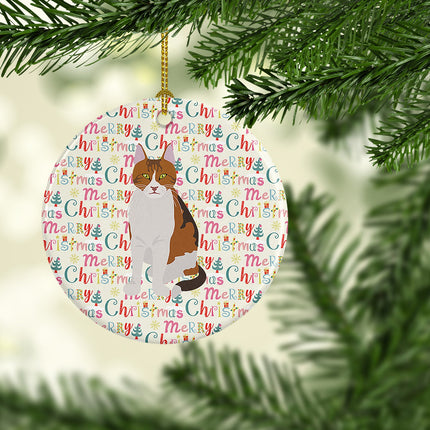 Aegean Cat Christmas Ceramic Ornament-1