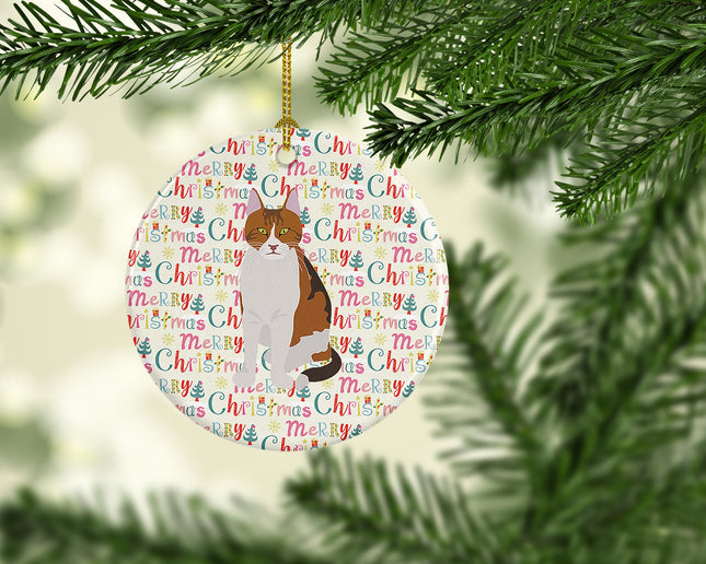 Aegean Cat Christmas Ceramic Ornament-1