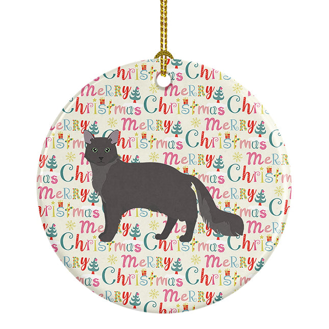 Nebelung #1 Cat Christmas Ceramic Ornament-0