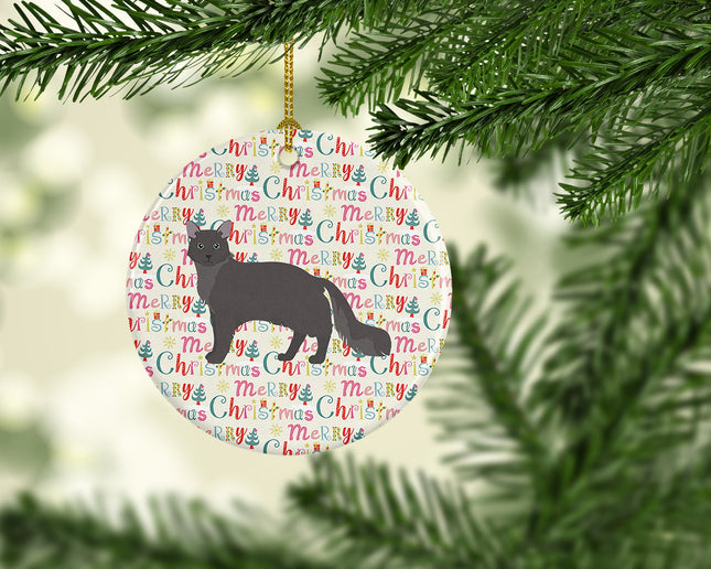 Nebelung #1 Cat Christmas Ceramic Ornament-1