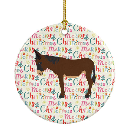 Zamorano-Leones Donkey Christmas Ceramic Ornament-0