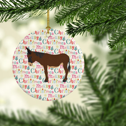 Zamorano-Leones Donkey Christmas Ceramic Ornament-1