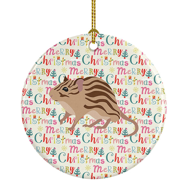 Zebra Mouse Christmas Ceramic Ornament-0