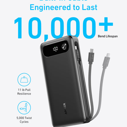 Anker Power Bank (20K, 87W, Built-In USB-C Cable)