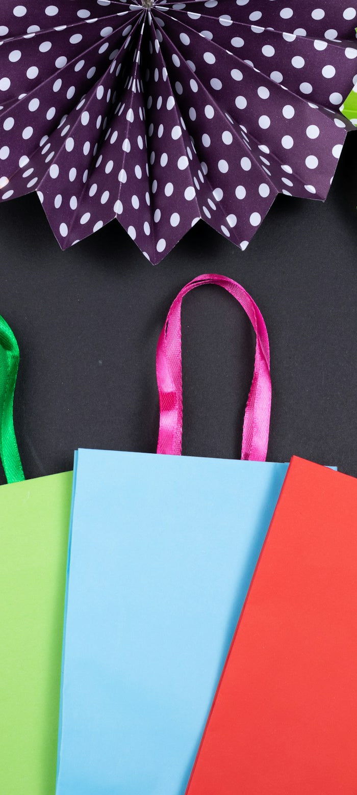 Rainbow paper shopping bags - easyourlife EU discount hero