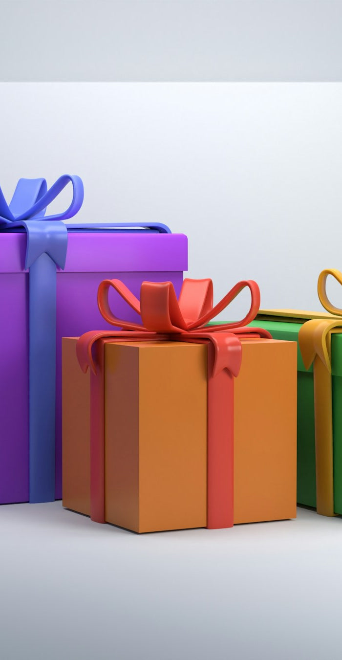 Colorful gift boxes with ribbons - easyourlife free shipping hero