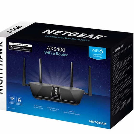 NETGEAR – Nighthawk AX5400 Wi-Fi 6 Router, One Year Advanced Internet Security Included