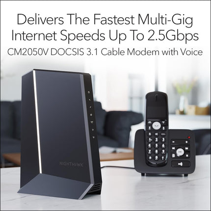 NETGEAR CM2050V-100NAS NIGHTHAWK 2.5GBPS INTERNET SPEED CABLE