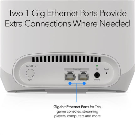 NETGEAR Orbi Whole Home Tri-Band Mesh WiFi 6 Add-on Satellite (RBS760) – Works with Your Orbi WiFi 6 System - Adds Coverage up to 2,500 sq. ft. - AX5400 up to 5.4Gbps