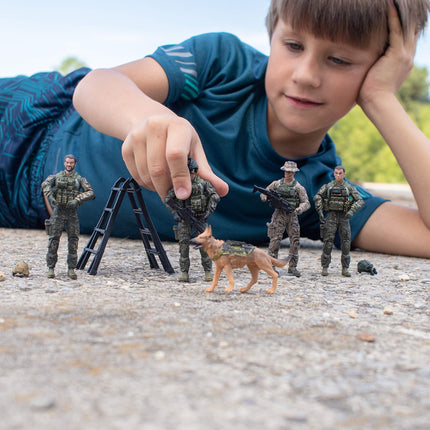 Sunny Days Entertainment Elite Force Army Ranger Action Figures – 5 Pack Military Toy Soldiers Playset | Realistic Gear and Accessories