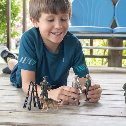 Sunny Days Entertainment Elite Force Army Ranger Action Figures – 5 Pack Military Toy Soldiers Playset | Realistic Gear and Accessories